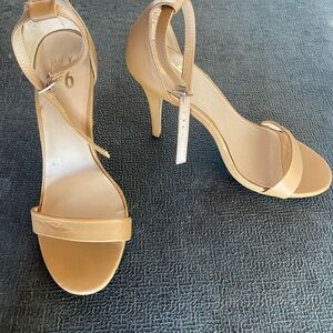 Women's Nude Ankle-Strap Stiletto Sandals